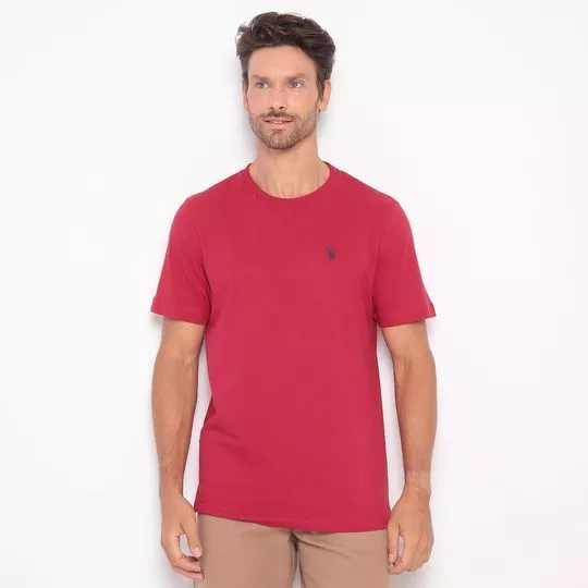 Camiseta Com Bordado -  Vermelha - U.S. Polo Assn