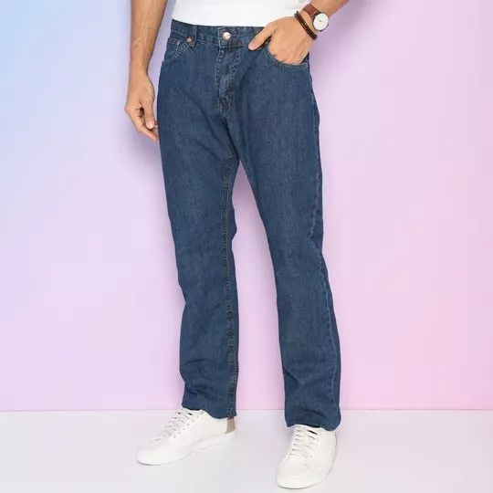 Calça Jeans Reta Com Bolsos -  Azul - Wrangler