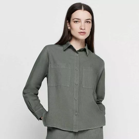 Camisa Lisa- Verde Militar