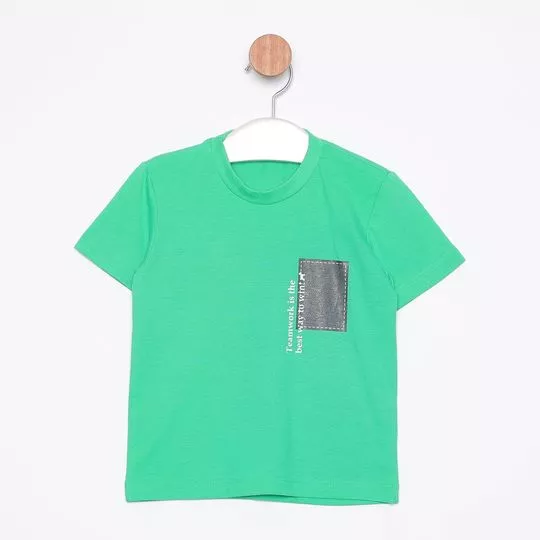 Camiseta Com Inscrições -   Verde Água - Oliver