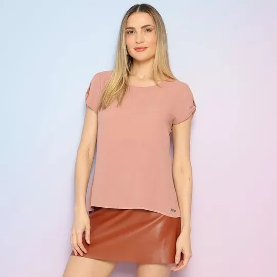 Blusa Com Recortes -  Rosa Claro - VIP RESERVA