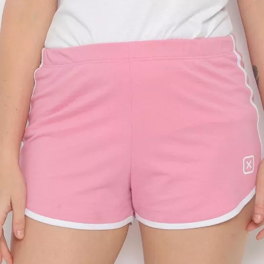 Short Com Inscrição -  Rosa Claro & Off White - TXC BRAND