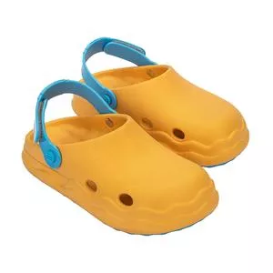 Mini Melissa Free Clog<BR> -  Amarelo Escuro & Azul<BR> - Melissa