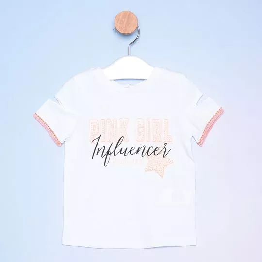 Blusa Influencer -  Branca & Rosa - PETIT CHERIE