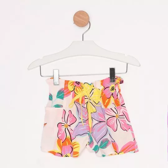 Short Floral -  Off White & Amarelo - Mon Sucré