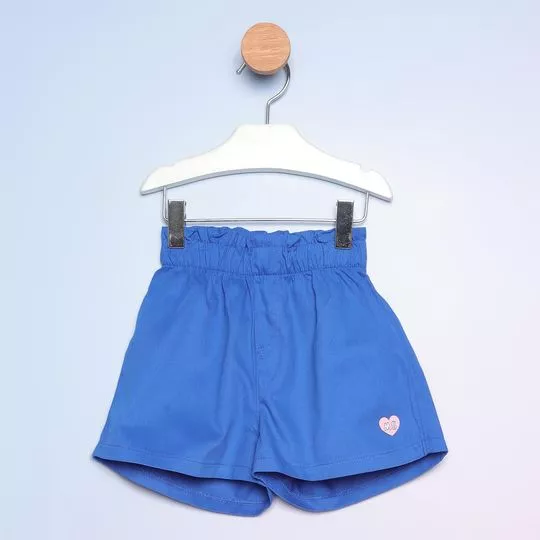 Short Com Tag -  Azul Escuro - Mon Sucré