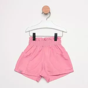 Short Com Franzidos<BR> -  Rosa Claro<BR> - Mon Sucré