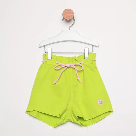 Short Com Amarração -  Verde Limão - Mon Sucré