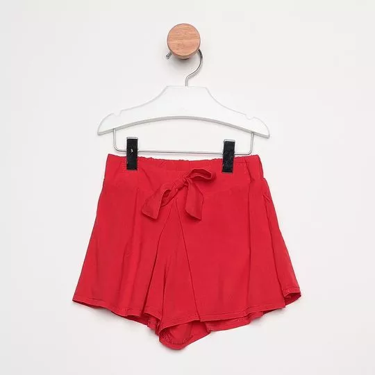 Short Saia Com Recortes -  Vermelho - Mon Sucré