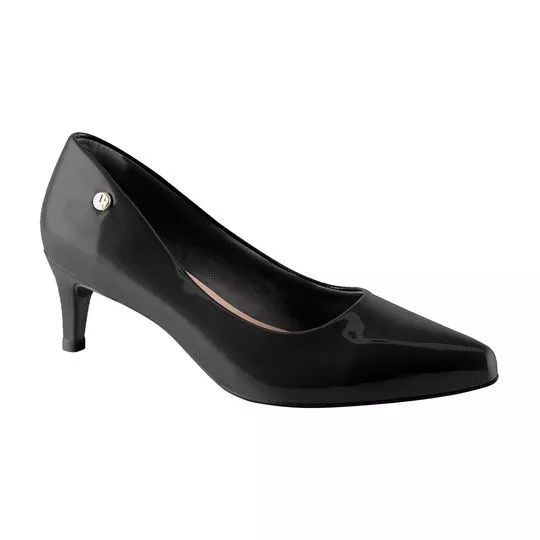 Scarpin Liso -  Preto -  Salto: 5,5cm - VIA UNO