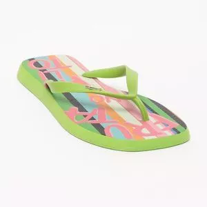 Chinelo Tropical<BR> -   Verde & Off White<BR> - Arezzo & Co.