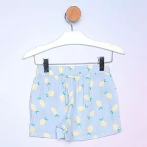 Short Abacaxi<BR> -  Azul & Amarelo<BR> - Hering Kids