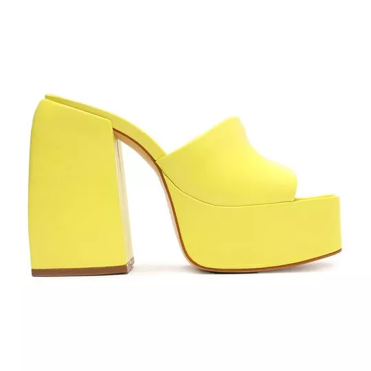 Tamanco Meia Pata -   Amarelo -   Salto: 13,3cm - Schutz