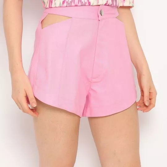 Short Com Recortes Vazados -  Rosa - My Favorite Things