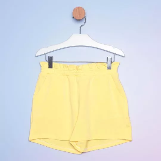 Short Em Moletinho -  Amarelo Claro - Mon Sucré