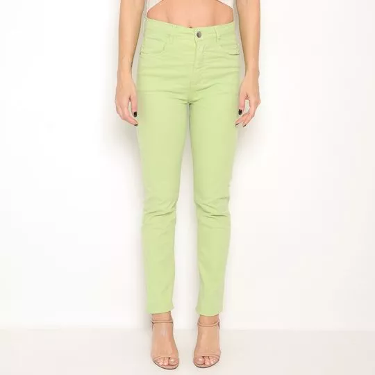 Calça Skinny Em Sarja - Verde Claro - ZINCO