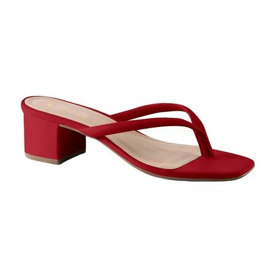 Tamanco Liso - Vermelho Escuro - Salto: 5cm - VIA UNO