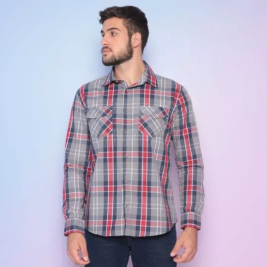 Camisa Xadrez - Vermelha & Cinza - TNG