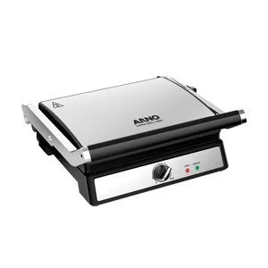 Super Grill GGRA<BR> - Inox & Preto<BR> - 3,8x54,3x39,1cm<BR> - 220V<BR> - Arno