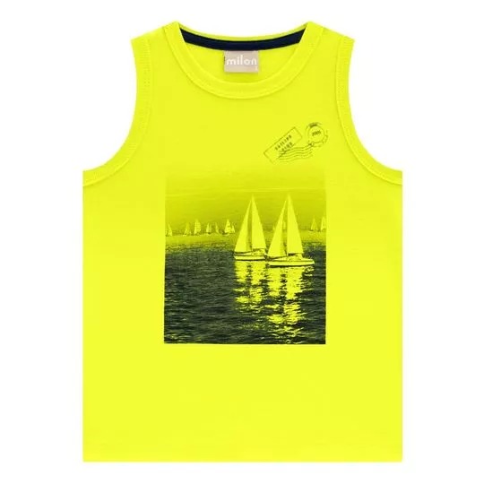 Regata Veleiros - Amarelo Neon & Azul Marinho - Milon