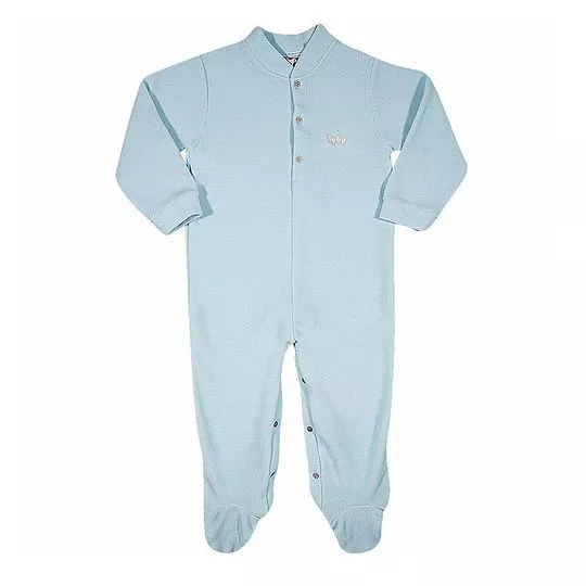 Pijama Canelados Com Recortes - Azul Claro - Tip Top