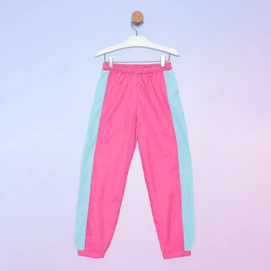 Calça Jogger Com Recortes - Rosa & Azul Claro - Mon Sucré