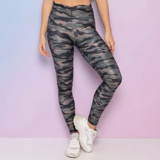 Legging Camuflada - Verde Militar & Preta - Vestem