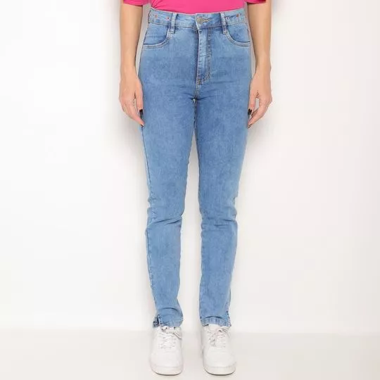 Calça Jeans Skinny Estonada -  Azul - ZINCO