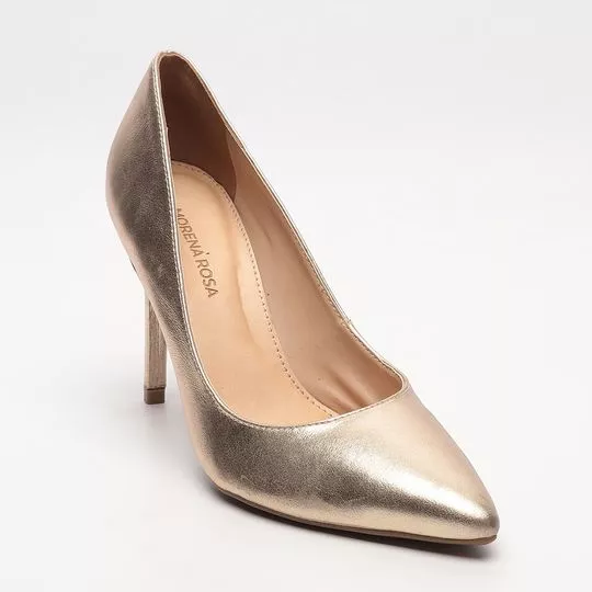 Scarpin Metalizado -  Dourado -  Salto: 9cm -  Morena Rosa