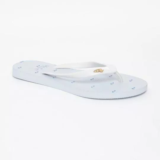 Chinelo Com Tag -  Branco & Azul Claro - Mr. Cat