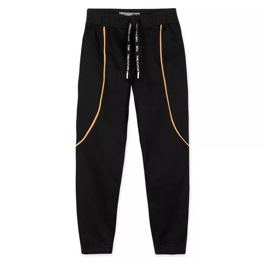 Calça Jogger Com Recortes - Preta & Amarela - LILICA RIPILICA & TIGOR