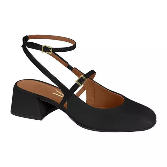 Slingback Com Fivelas - Preto - Vizzano