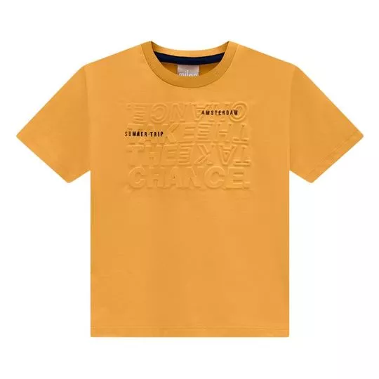 Camiseta Com Relevo - Amarelo Escuro & Preta - Milon