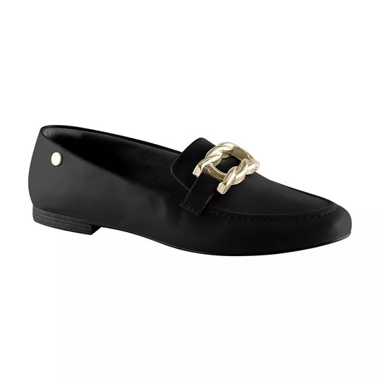 Loafer Com Aviamento - Preto - VIA UNO