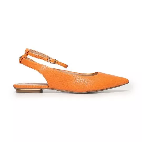 Slingback Em Couro - Laranja - Jorge Bischoff