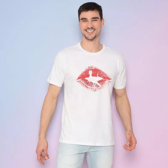 Camiseta Boca -  Off White & Vermelha -   Reserva