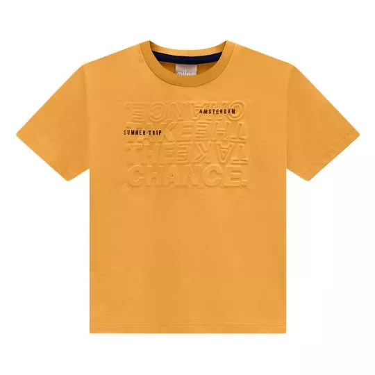 Camiseta Com Relevo -  Amarelo Escuro & Preta -   Milon