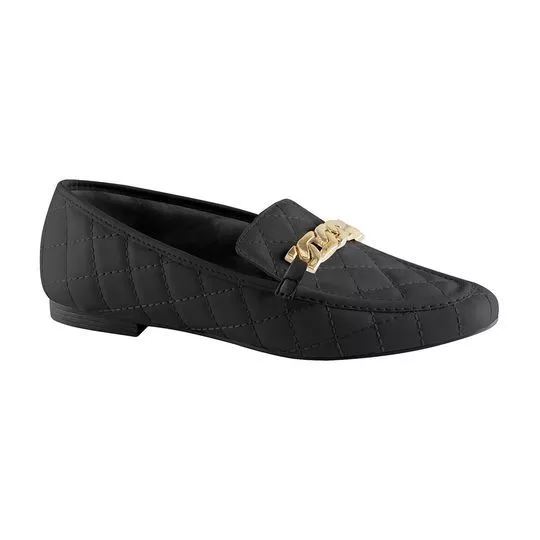 Loafer Em Matelassê -   Preto -   VIA UNO