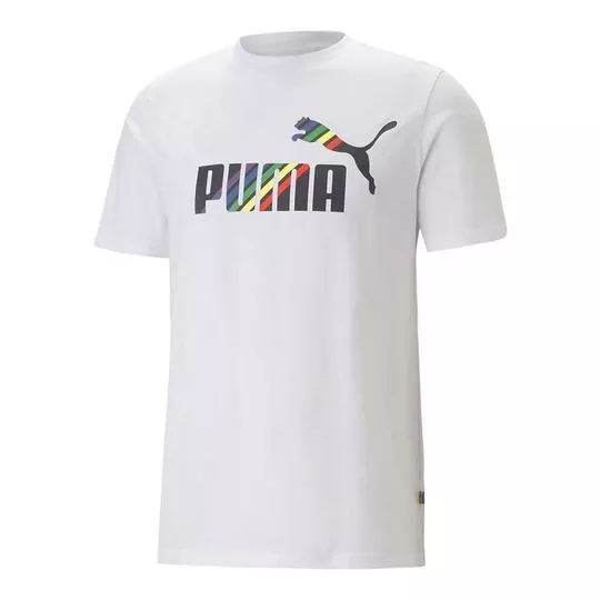 Camiseta Puma® -  Branca & Preta -   Puma