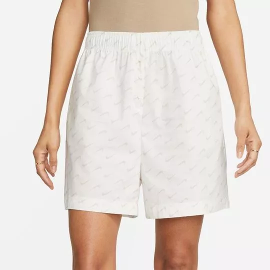 Short Com Logo -   Off White & Bege Claro -   Nike