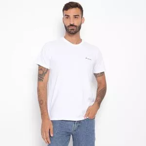 Camiseta Básica Com Bordado<BR>- Branca & Preta