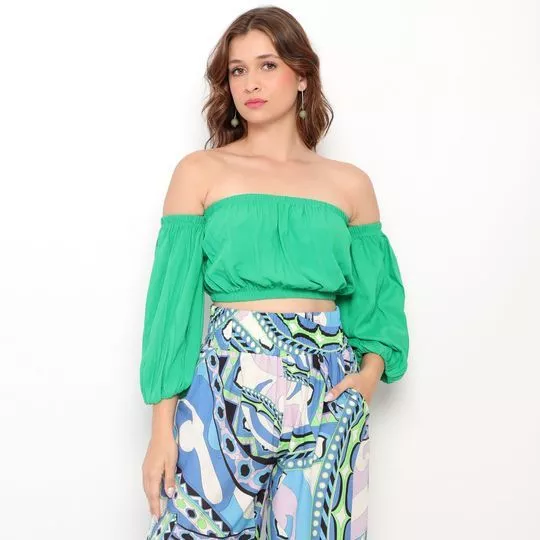 Cropped Ciganinha Com Franzidos - Laranja - Sommer