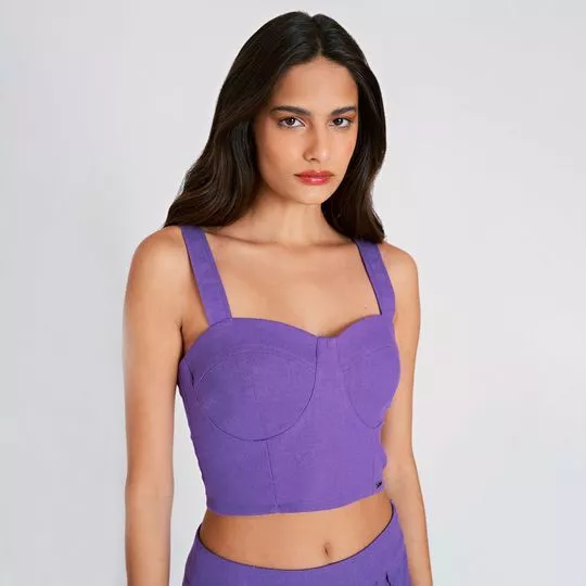 Cropped Com Elástico -  Roxo - ZINCO