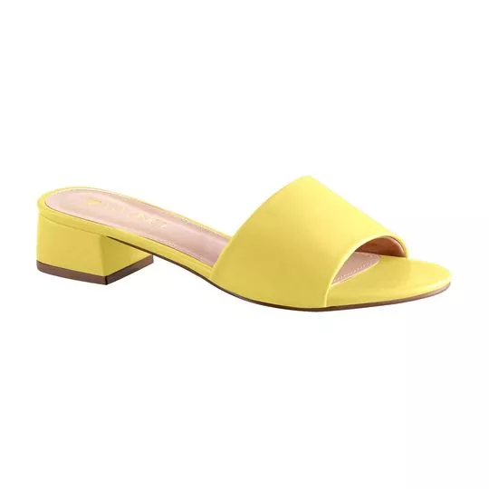 Tamanco Liso -  Amarelo -  Salto: 3cm - VIA UNO