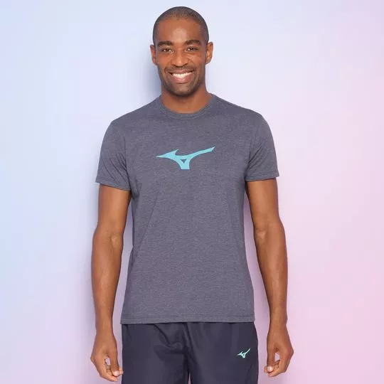 Camiseta Em Mescla -  Azul escuro & Azul Claro - Mizuno