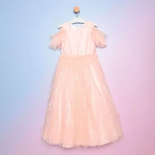 Vestido Texturizado -  Rosa Claro - PETIT CHERIE