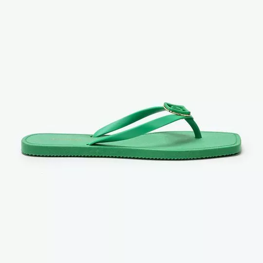 Chinelo Com Monograma Da Marca -  Verde - Lança Perfume