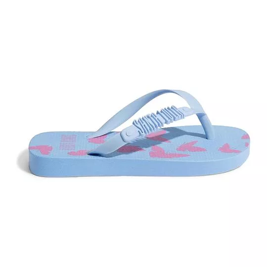 Chinelo Borboletas -  Azul Claro & Rosa - Santa Lolla