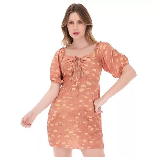 Vestido Curto Peixes -  Laranja Escuro & Laranja Claro - LEZ A LEZ