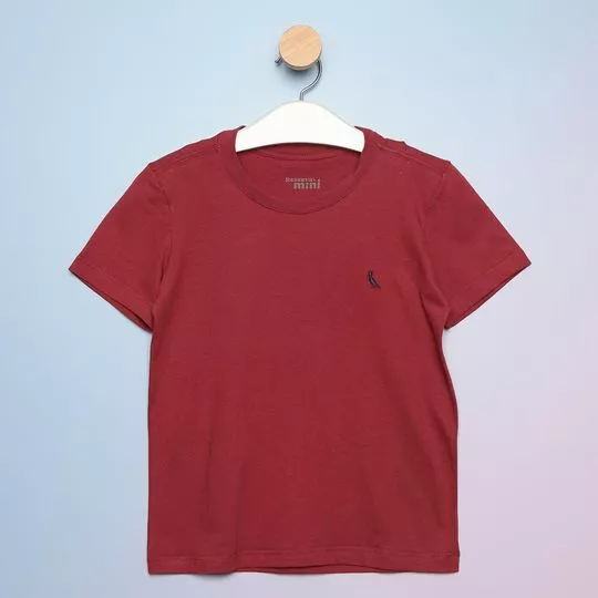 Camiseta Bordada -  Vermelho Escuro & Preta - Reserva Mini